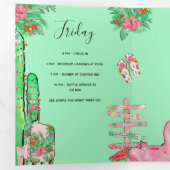 Palm Springs Bachelorette Itinéraire Tri-Fold Invi (Intérieur en premier)
