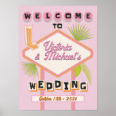 Palm Springs Beach Wedding Mod Affiche de bienvenu (Devant)