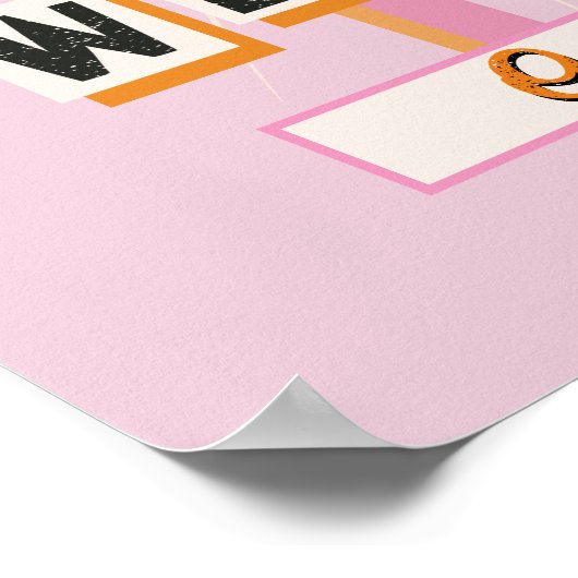 Palm Springs Beach Wedding Mod Retro Welkomstbord Poster (Hoek)