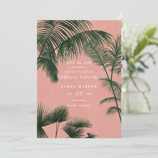 Palm Springs bewaart de datum Save The Date (Staand voorkant)