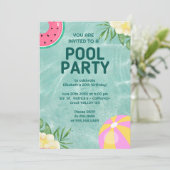 Palm Springs Blue Adult Pool Party Invitation (Debout devant)