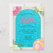 Palm Springs Blue Adult Pool Party Invitation (Devant)