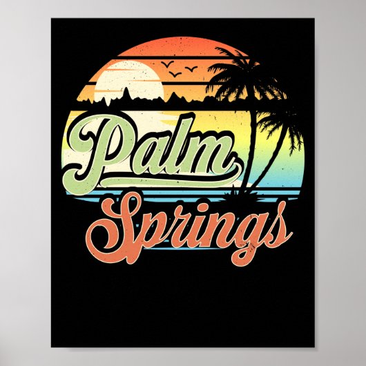 Palm Springs California Beach Vacation Sunset Poster (Voorkant)