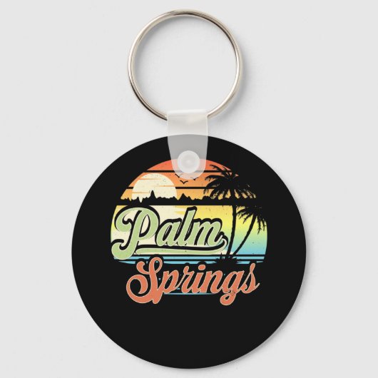Palm Springs California Beach Vacation Sunset Sleutelhanger (Voorkant)