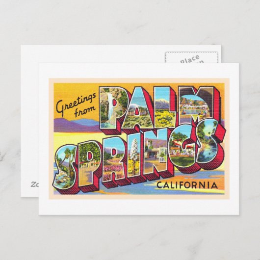 Palm Springs California CA Large Letter Briefkaart (Voorkant / Achterkant)