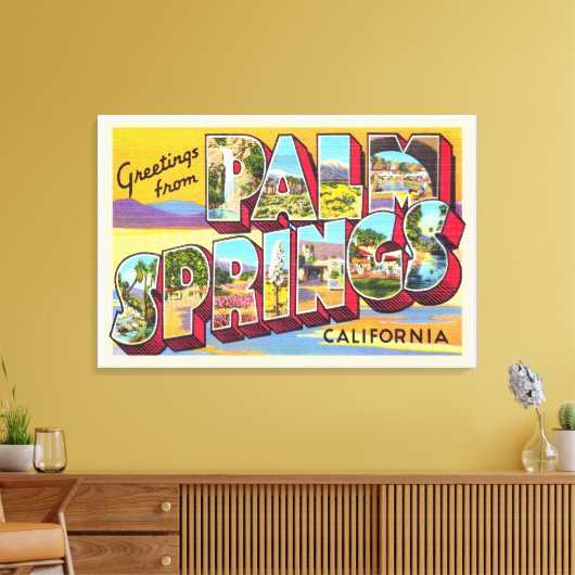 Palm Springs California CA Large Letter Briefkaart Canvas Afdruk (Insitu (Woonkamer))