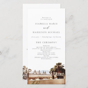 PALM SPRINGS California Palm Tree Wedding Programm Bedankkaart