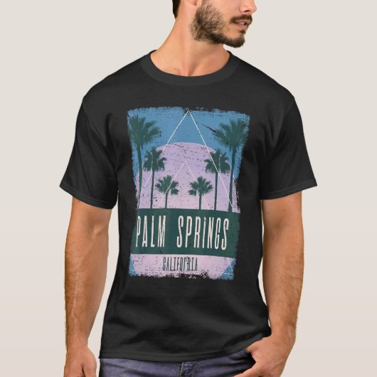 Palm Springs California Vaporwave Retro T-shirt (Voorkant)