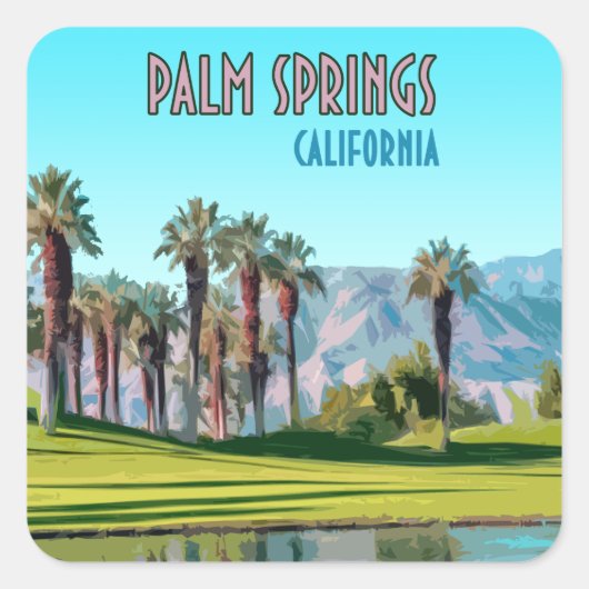 Palm Springs California  Vierkante Sticker (Voorkant)