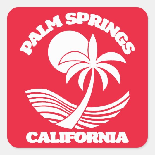 Palm Springs California Vierkante Sticker (Voorkant)