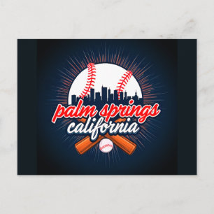 Palm Springs Californië Baseball City Silhouet Briefkaart