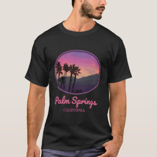 Palm Springs Californië Retro  stijl Zonsondergang T-shirt