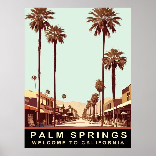 Palm Springs, Californië, vintage reizen Poster (Voorkant)