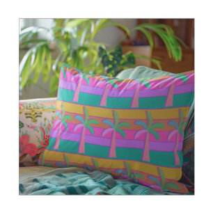 Palm Springs Caraïbisch Blauw Tropische Palmboom Accent Kussen