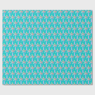 Palm Springs Caraïbisch Blauw Tropische Palmboom Cadeaupapier