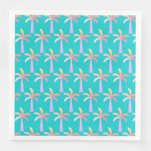 Palm Springs Caraïbisch Blauw Tropische Palmboom Servet