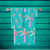 Palm Springs Caribbean Blue Tropical Palm Tree Badmat