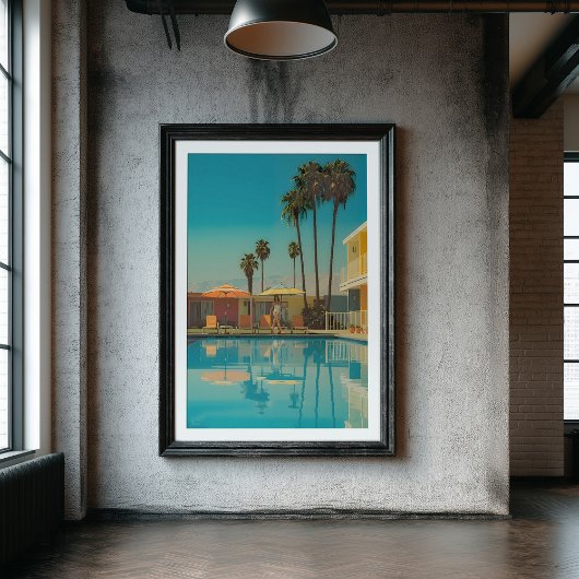 Palm Springs Chic: Mid-Century Motel Pool Poster