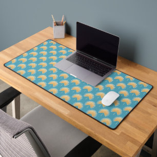 Palm Springs Deep Aqua en Gold Fan Palm Bureaumat