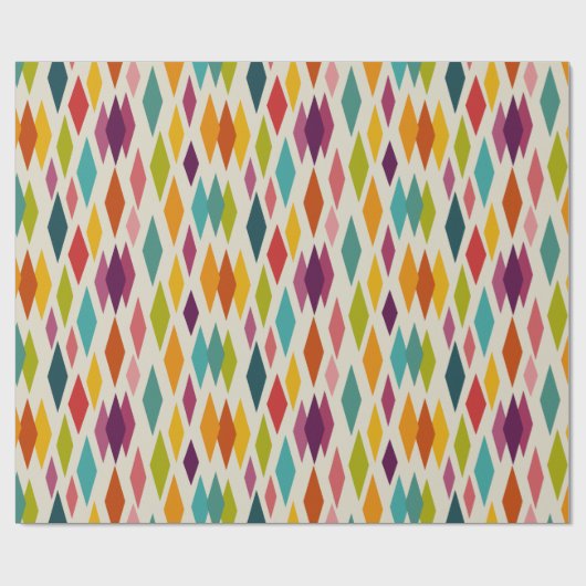 Palm Springs Diamonds Mideeuw Modern Patroon Cadeaupapier (Vlak)