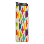 Palm Springs Diamonds Mideeuw Modern Patroon Thermosbeker (Geroteerd rechts)