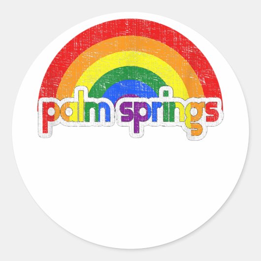 Palm Springs Gay Pride Ondersteuning Ronde Sticker (Voorkant)