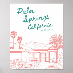 Palm Springs Gepersonaliseerde Trouwdatum Poster