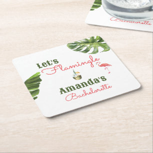 Palm Springs Laatste Vlammende Meidenavakantie Vierkante Kartonnen Onderzetter