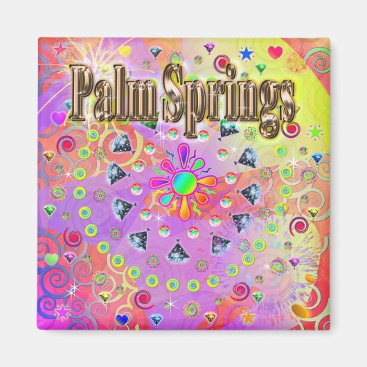 Palm Springs Lucky Golden Magnet Magneet (Voorkant)