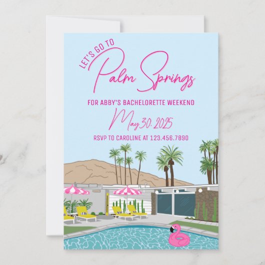 Palm Springs Mid-Century Mod uitnodiging sjabloon (Voorkant)