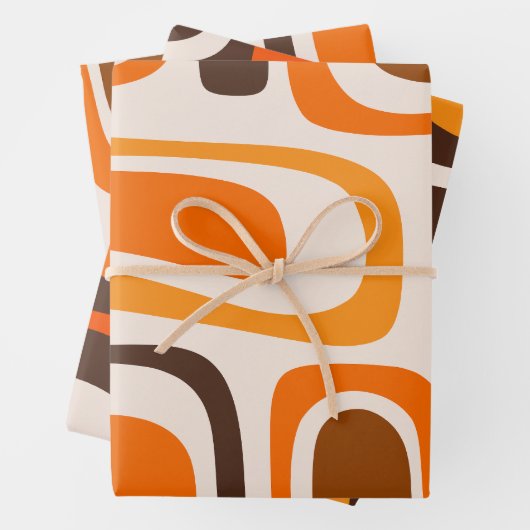 Palm Springs Mid-Century Modern Abstract Patroon Inpakpapier Vel (In situ)