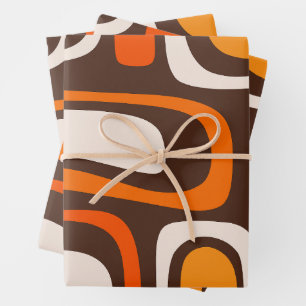 Palm Springs Mid-Century Modern Abstract Patroon Inpakpapier Vel