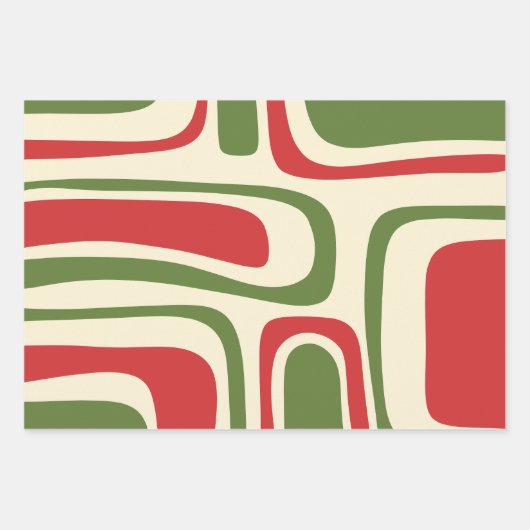 Palm Springs Mideeuw Modern Retro Abstracte Kerstm Inpakpapier Vel (Voorkant 2)