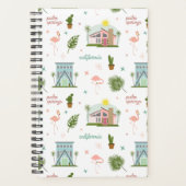 Palm Springs Mideeuw Roze Huis Flamingo Cactus Planner (Voorkant)