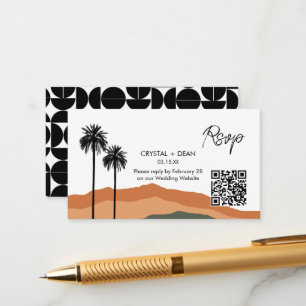 Palm Springs Modern Rsvp Bijlagekaart tan/olive Informatiekaartje