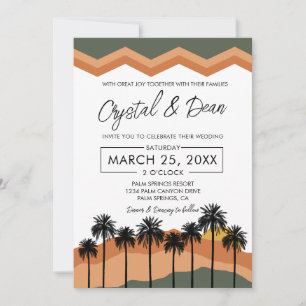 Palm Springs Modern Wedding Invitation tan/olive Kaart