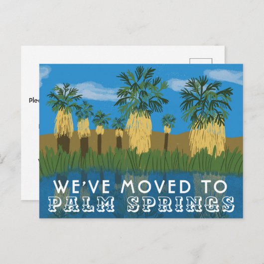 Palm Springs Oasis Moving Faire-part Nouvelle adre (Devant / Derrière)