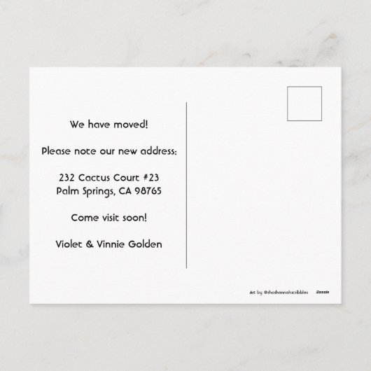 Palm Springs Oasis Moving Faire-part Nouvelle adre (Dos)