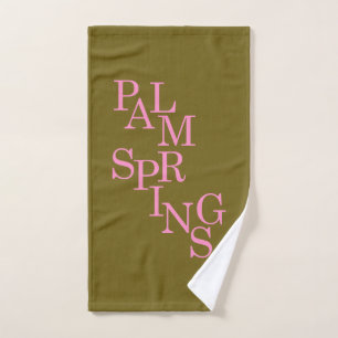 Palm Springs Olijf en roze Vintage Bad Handdoek