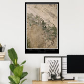 Palm Springs-Palm Desert California Satellite Map Poster (Thuiskantoor)