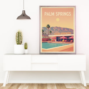 Palm Springs Pool Club – Retro woestijnoase  Poster