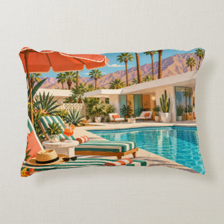 Palm Springs Poolside Retro Mid Century Modern Art Accent Kussen