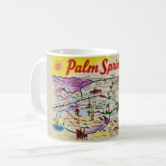 Palm Springs Retro Carte Mug (Devant gauche)