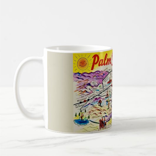 Palm Springs Retro Carte Mug (Gauche)