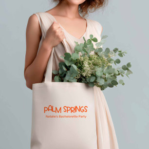 Palm Springs Retro Minimalistische Oranje Bachelor Tote Bag