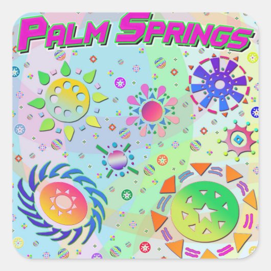 Palm Springs Seven Suns & Energy Sticker (Voorkant)