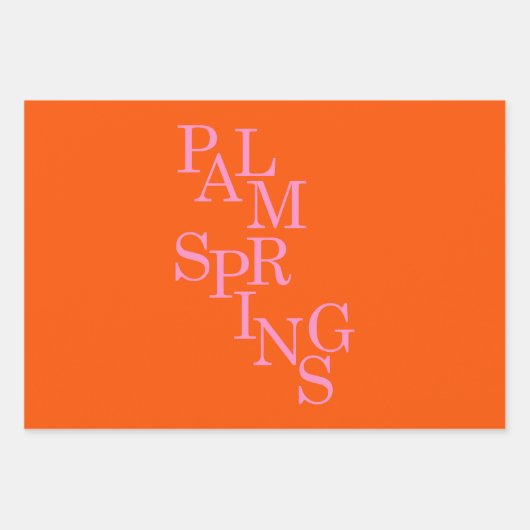 Palm Springs Sinaasappel en roze Inpakpapier Vel (Voorkant 3)