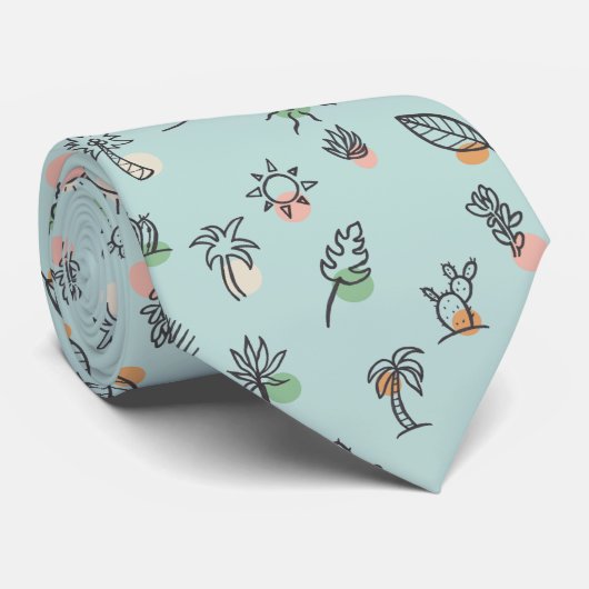 Palm Springs thème Motif d'été Cravate (Roulé)