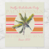 Palm Springs voor de Ring - Retro Bachelorette Wijn Etiket (Enkel label)