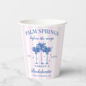 Palm Springs voor de ringen blauwe vrijgezellenfee Papieren Bekers (Voorkant)
